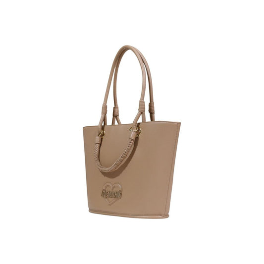 Love Moschino Beige Polyethylene Handbag Curated Luxury Accessories by Orvyn