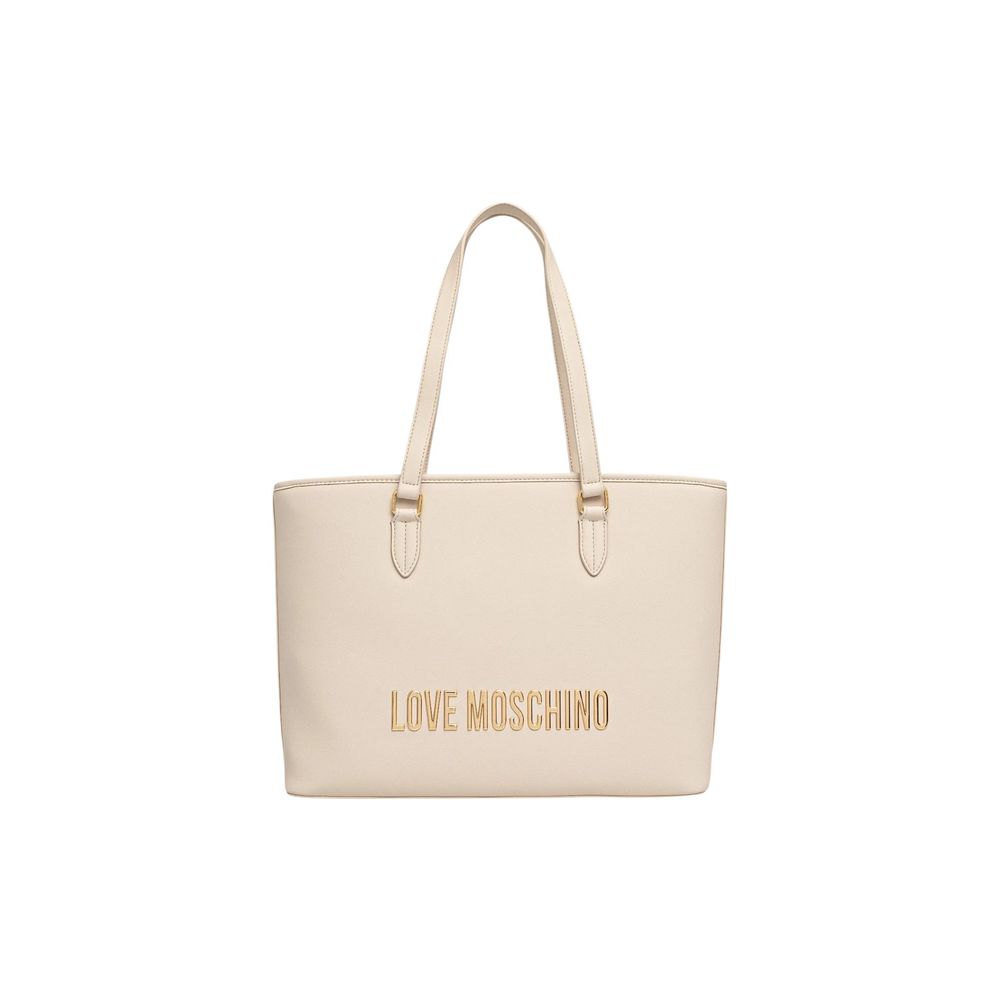 Love Moschino Beige Polyethylene Handbag Curated Luxury Accessories by Orvyn