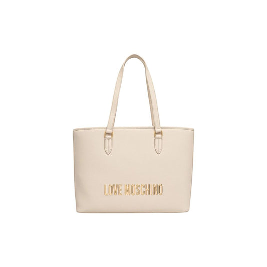 Love Moschino Beige Polyethylene Handbag Curated Luxury Accessories by Orvyn