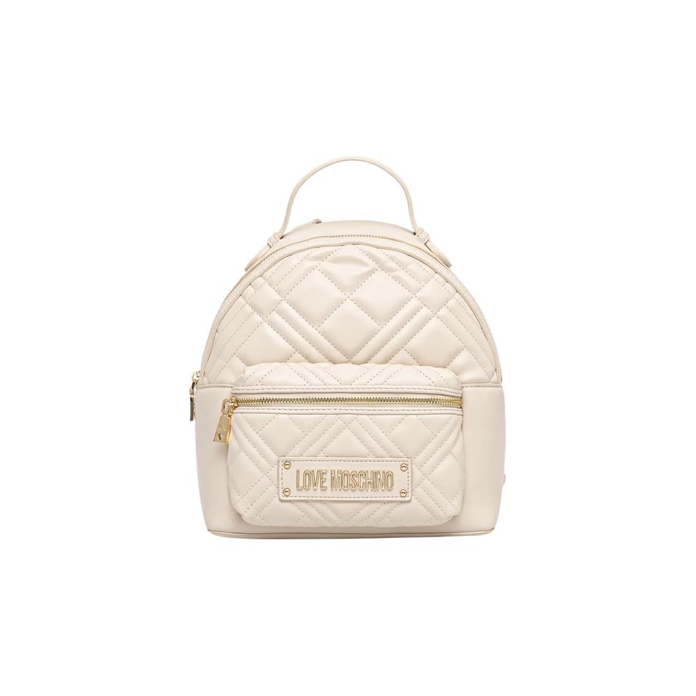 Love Moschino Beige Polyethylene Backpack Curated Luxury Accessories by Orvyn