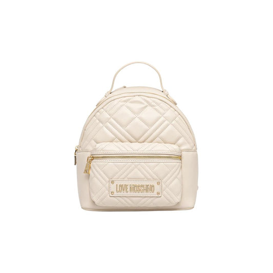 Love Moschino Beige Polyethylene Backpack Curated Luxury Accessories by Orvyn