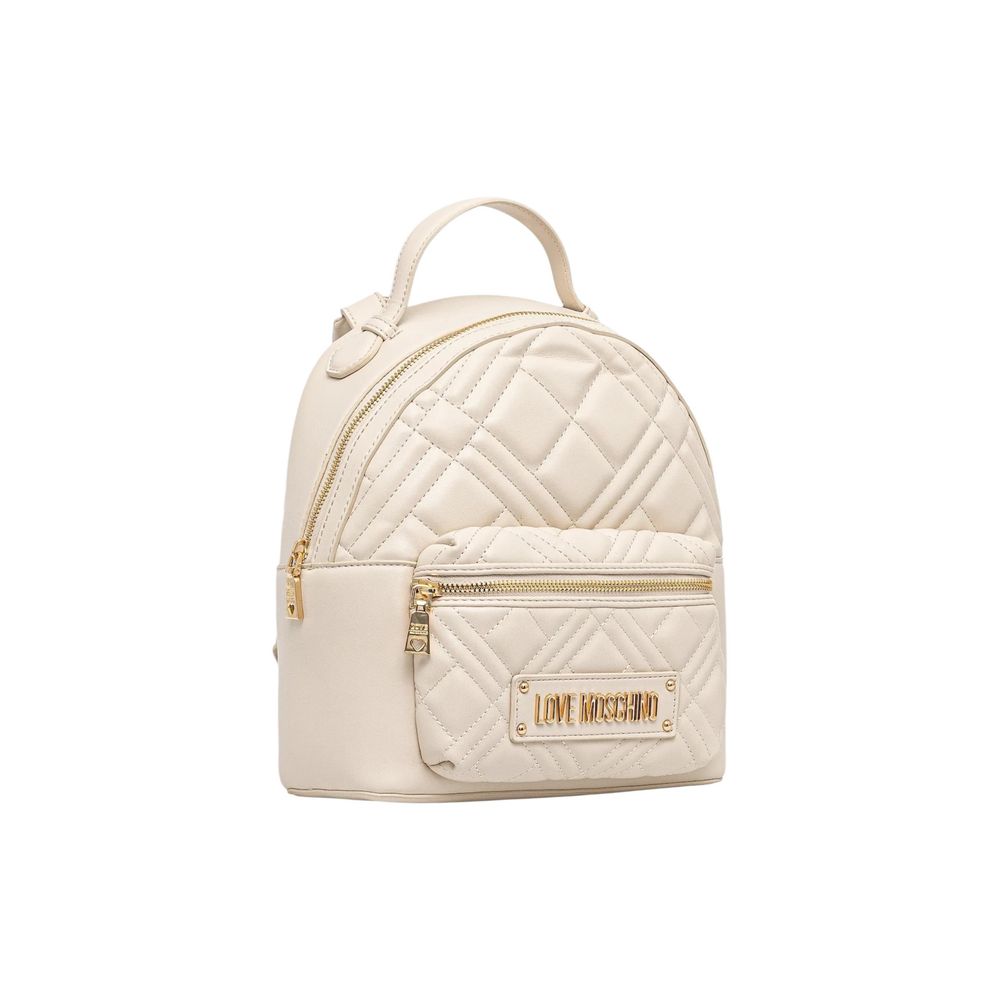 Love Moschino Beige Polyethylene Backpack Curated Luxury Accessories by Orvyn