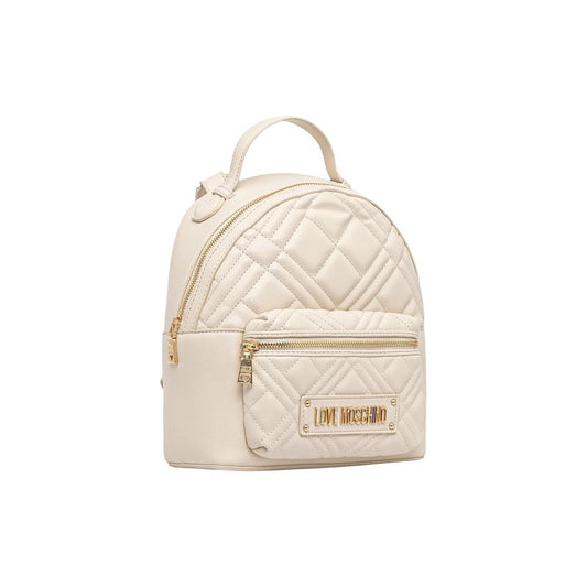 Love Moschino Beige Polyethylene Backpack Curated Luxury Accessories by Orvyn