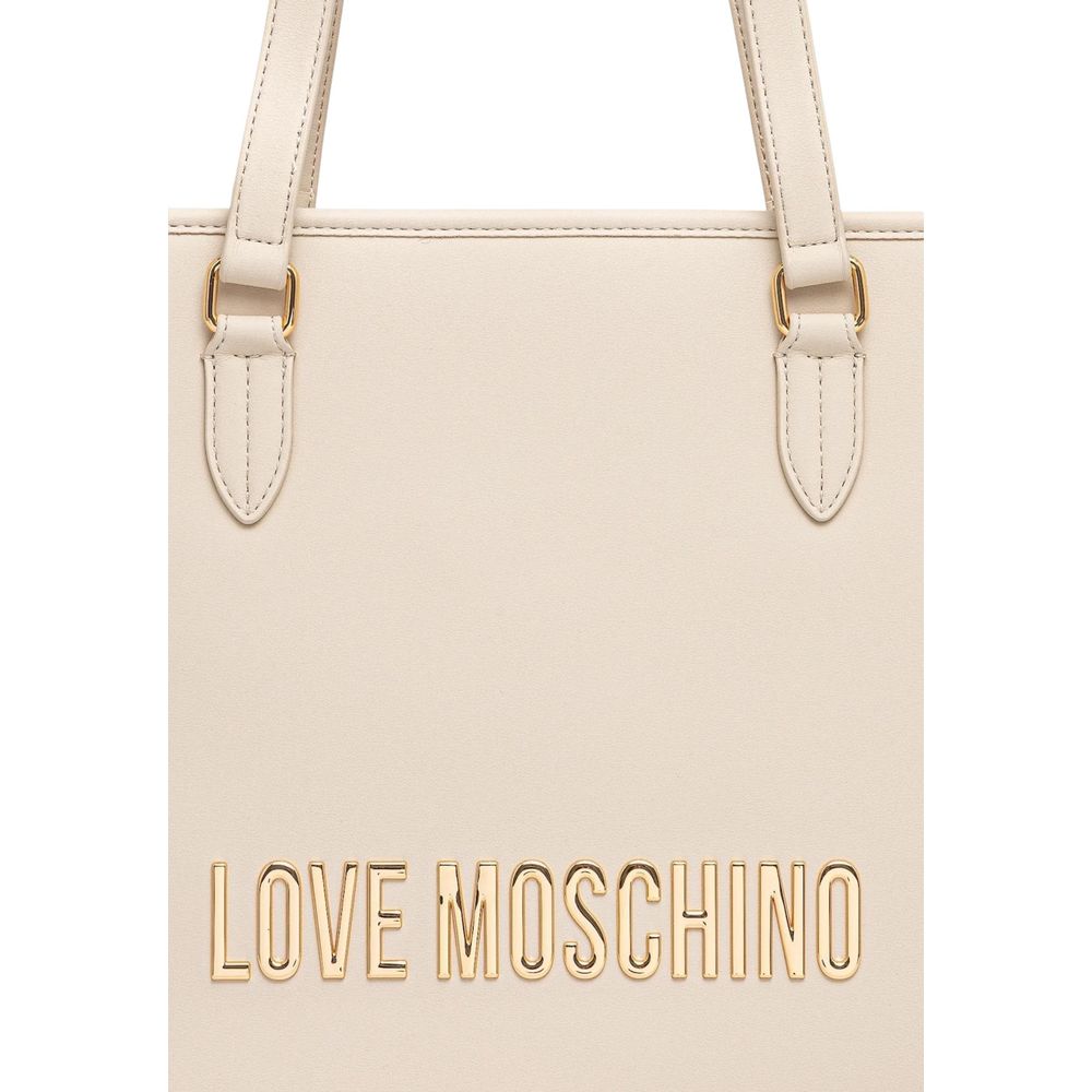 Love Moschino Beige Polyethylene Handbag Curated Luxury Accessories by Orvyn