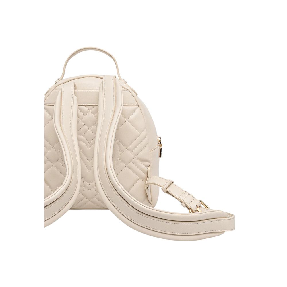 Love Moschino Beige Polyethylene Backpack Curated Luxury Accessories by Orvyn