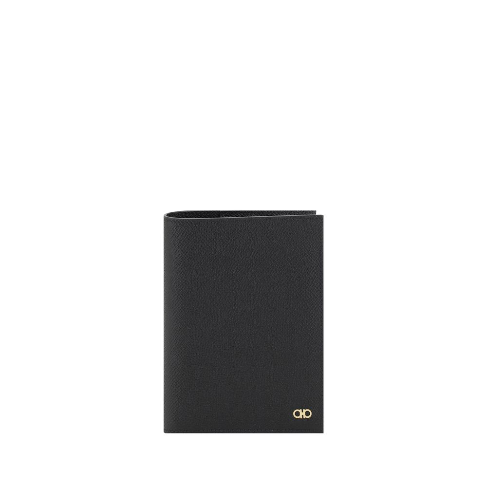 Ferragamo Black Calf Leather Bos Taurus Wallet Curated Luxury Accessories by Orvyn