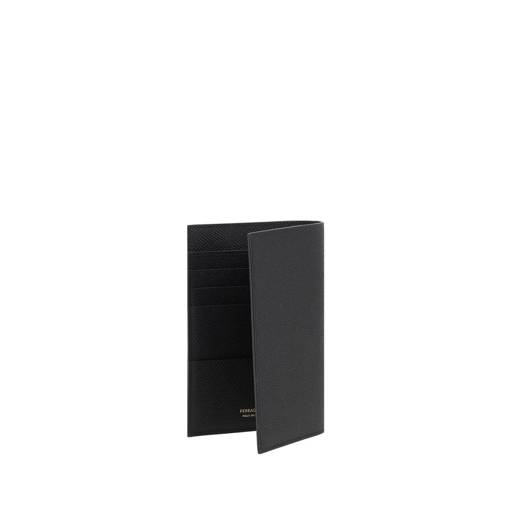 Ferragamo Black Calf Leather Bos Taurus Wallet Curated Luxury Accessories by Orvyn