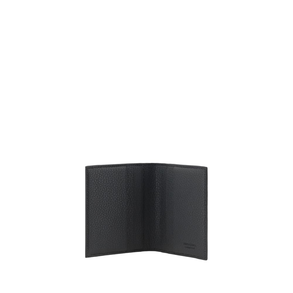 Ferragamo Black Calf Leather Bos Taurus Wallet Curated Luxury Accessories by Orvyn