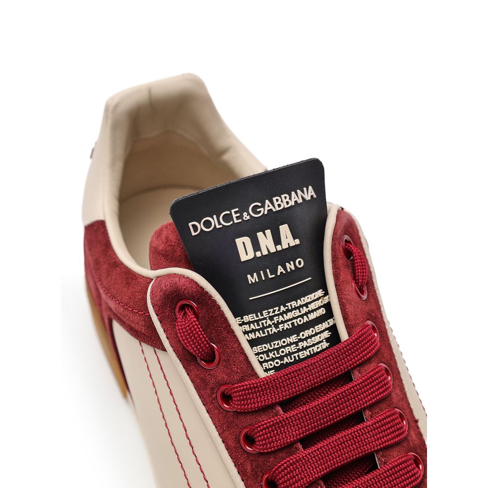 Dolce & Gabbana Blue Leather Low Top Sneakers Curated Luxury Accessories by Orvyn
