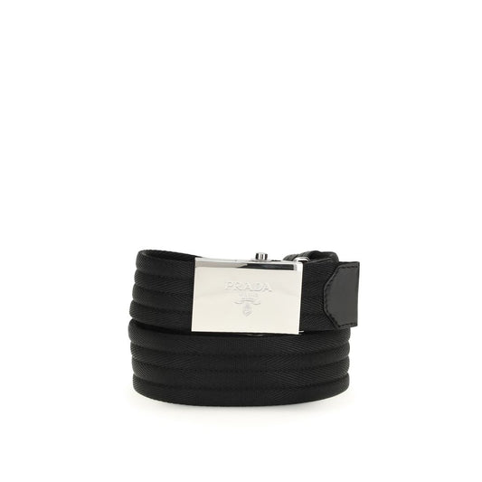 Prada Black Polyester Thin Belt Curated Luxury Accessories by Orvyn