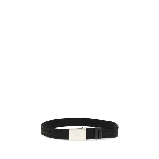 Prada Black Polyester Thin Belt Curated Luxury Accessories by Orvyn