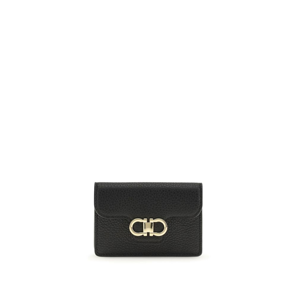 Ferragamo Black Calf Leather Bos Taurus Wallet Curated Luxury Accessories by Orvyn