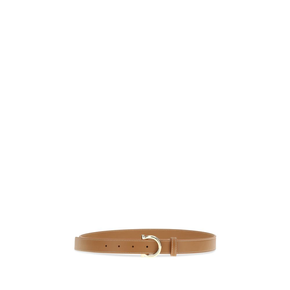 Ferragamo Beige Calf Leather Bos Taurus Regular Belt Curated Luxury Accessories by Orvyn