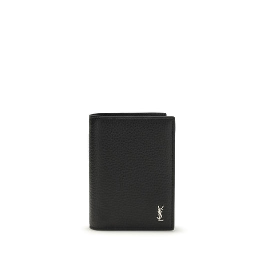Saint Laurent Black Calf Leather Bos Taurus Wallet Curated Luxury Accessories by Orvyn