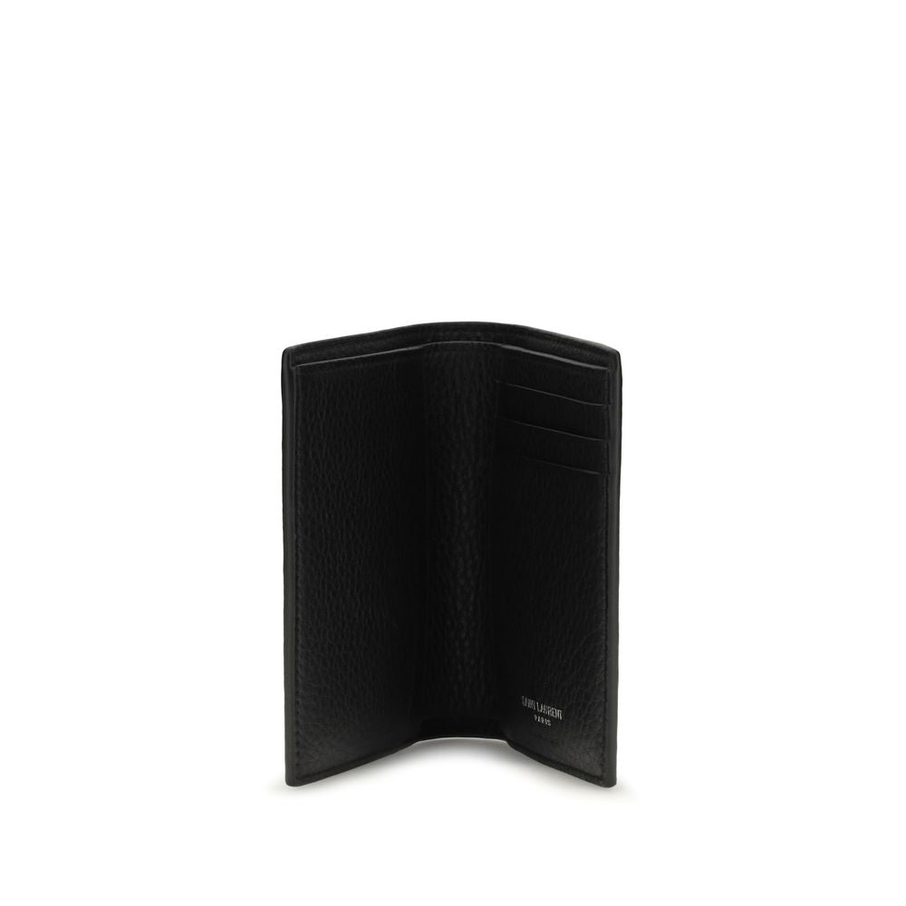 Saint Laurent Black Calf Leather Bos Taurus Wallet Curated Luxury Accessories by Orvyn
