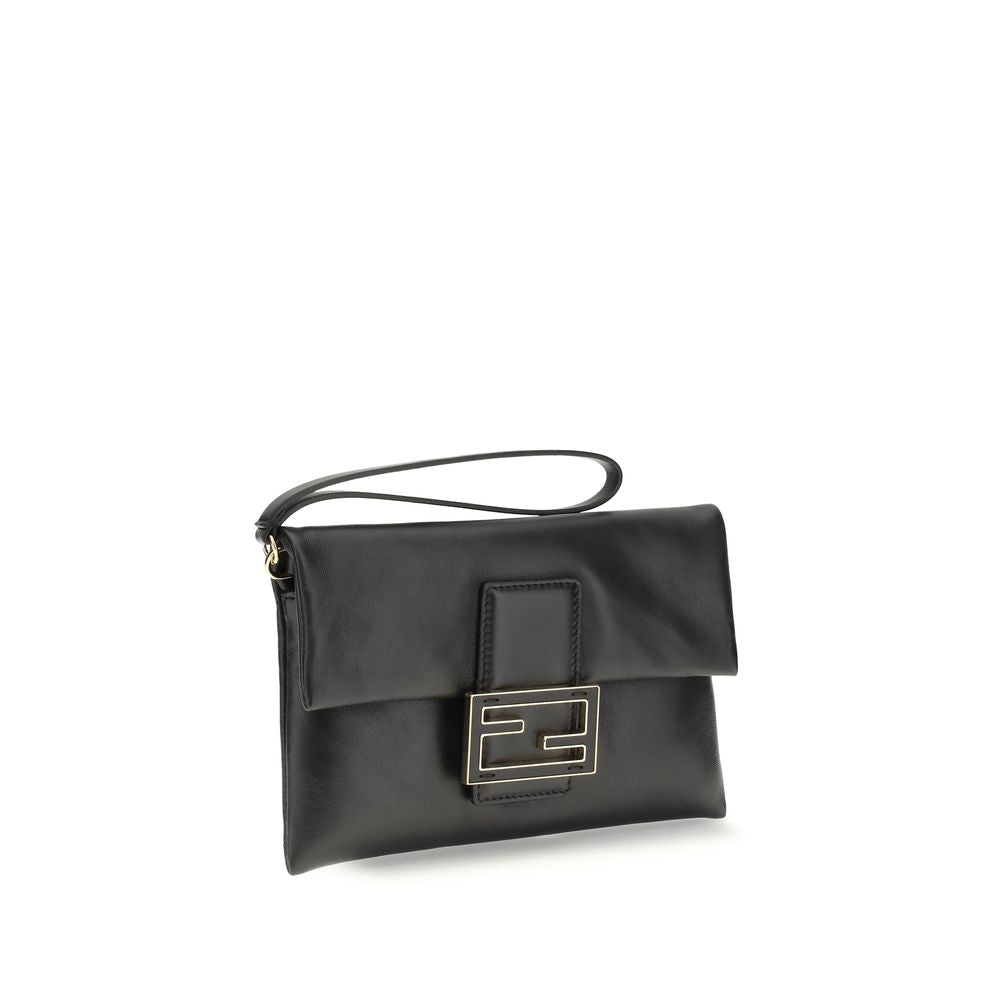 Fendi Black Lamb Ovis Aries Aries Clutch Bag Curated Luxury Accessories by Orvyn