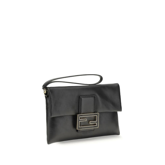 Fendi Black Lamb Ovis Aries Aries Clutch Bag Curated Luxury Accessories by Orvyn