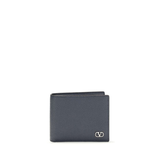 Valentino Garavani Blue Calf Leather Bos Taurus Wallet Curated Luxury Accessories by Orvyn