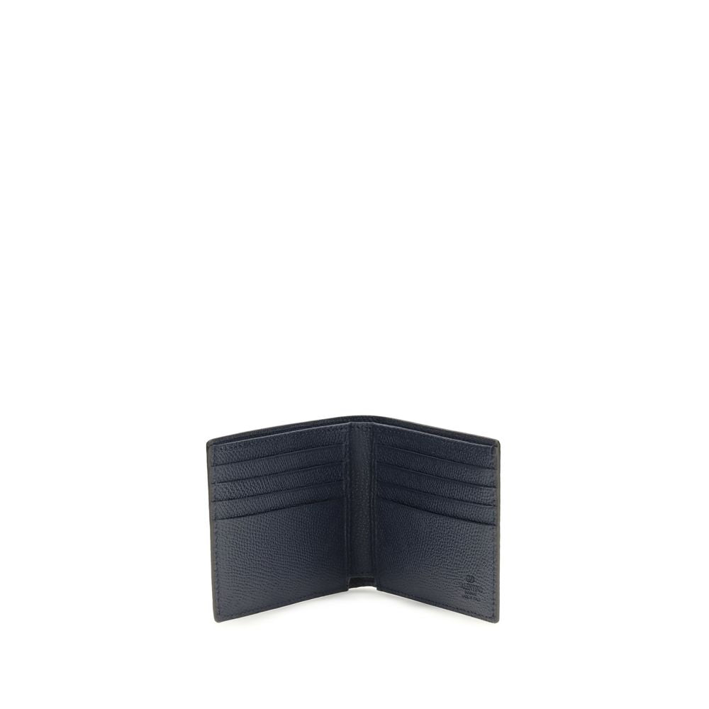 Valentino Garavani Blue Calf Leather Bos Taurus Wallet Curated Luxury Accessories by Orvyn