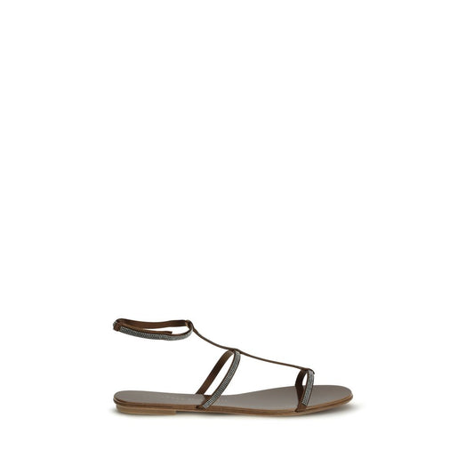 Pedro García Brown Calf Leather Bos Taurus Strap-On Sandals Curated Luxury Accessories by Orvyn