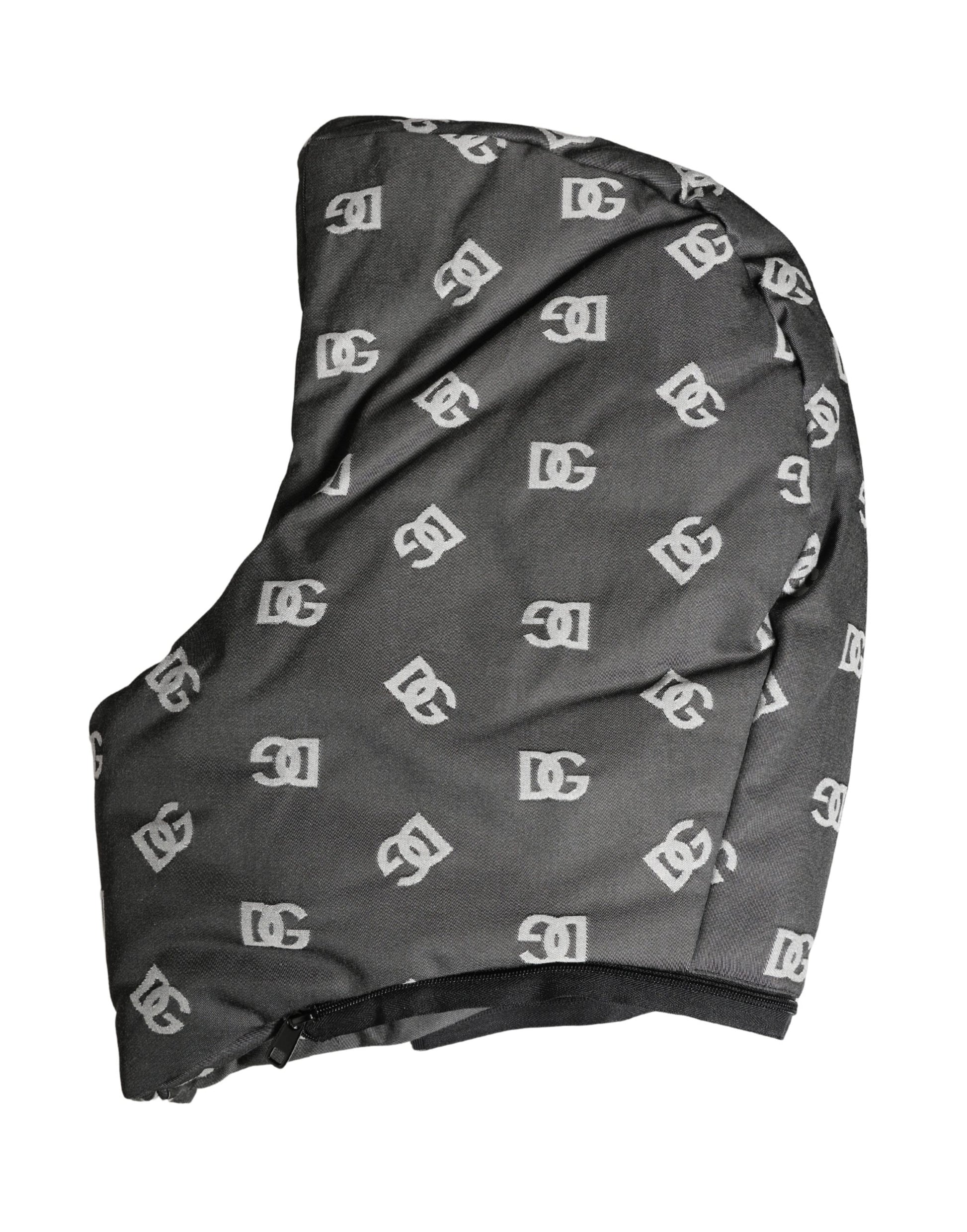 Dolce & Gabbana Black Logo Print Whole Head Wrap Capello Hat Curated Luxury Accessories by Orvyn