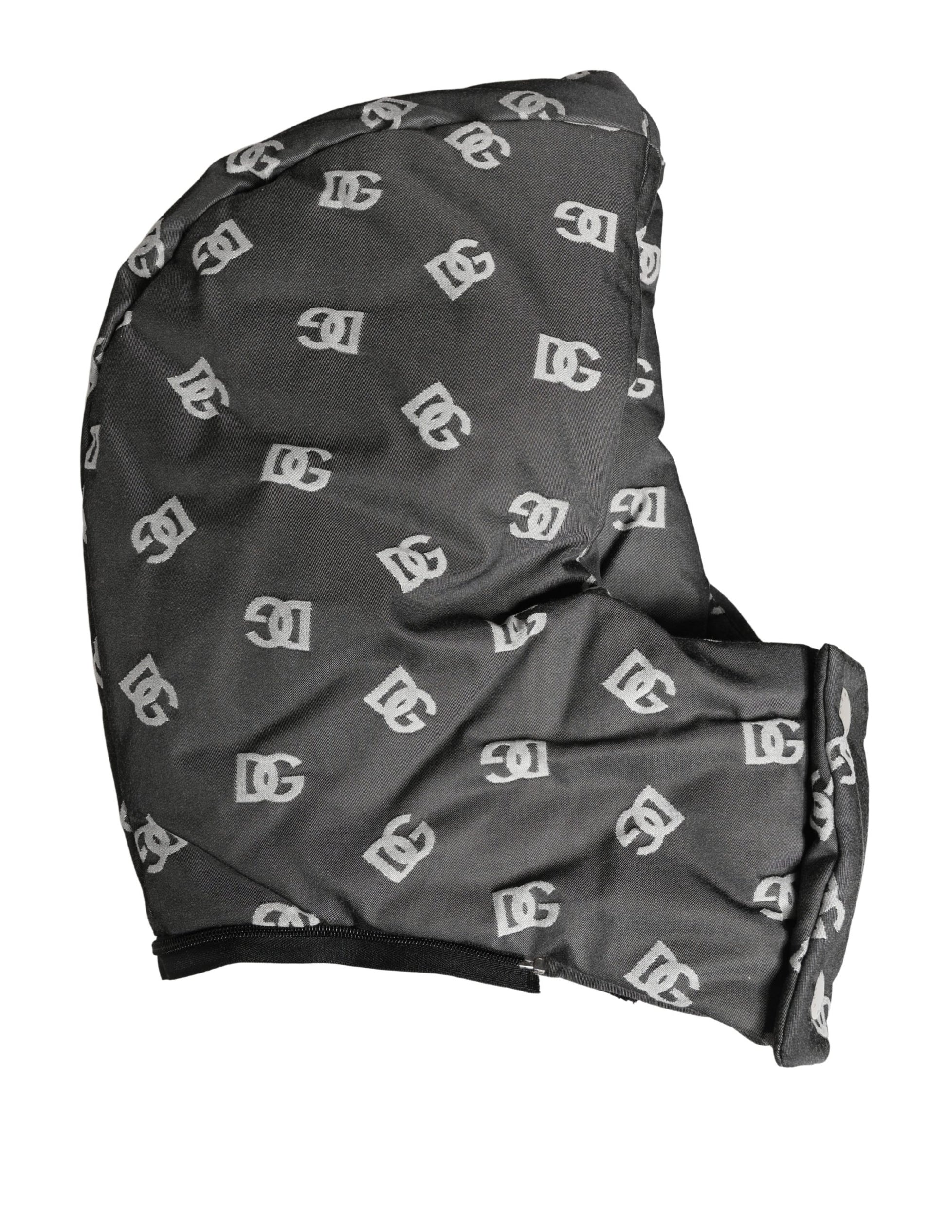 Dolce & Gabbana Black Logo Print Whole Head Wrap Capello Hat Curated Luxury Accessories by Orvyn