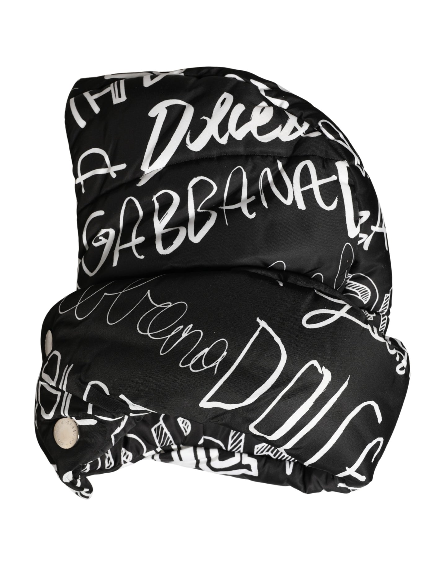 Dolce & Gabbana Black Logo Print Whole Head Wrap Capello Hat Curated Luxury Accessories by Orvyn