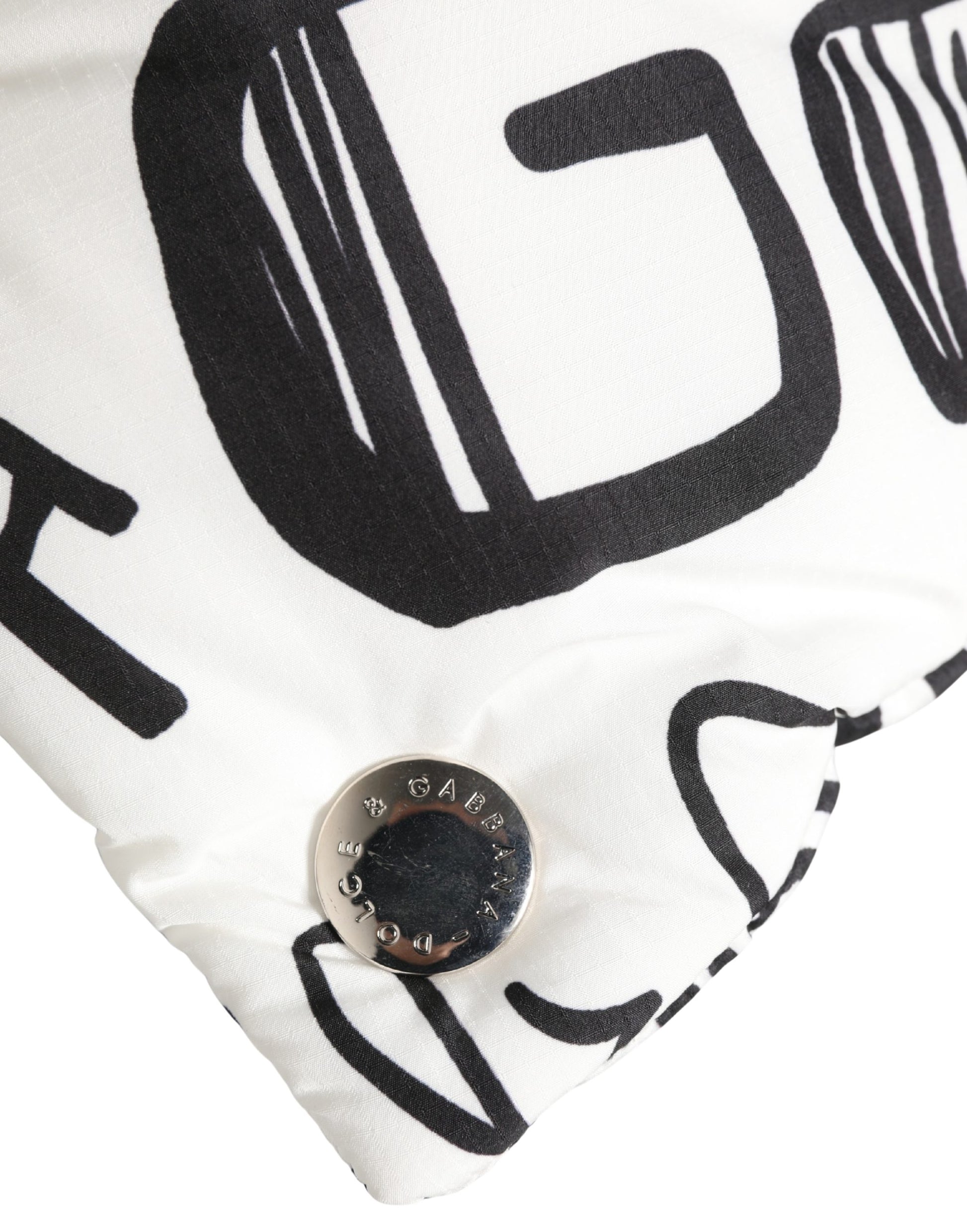 Dolce & Gabbana White Logo Print Whole Head Wrap Capello Hat Curated Luxury Accessories by Orvyn