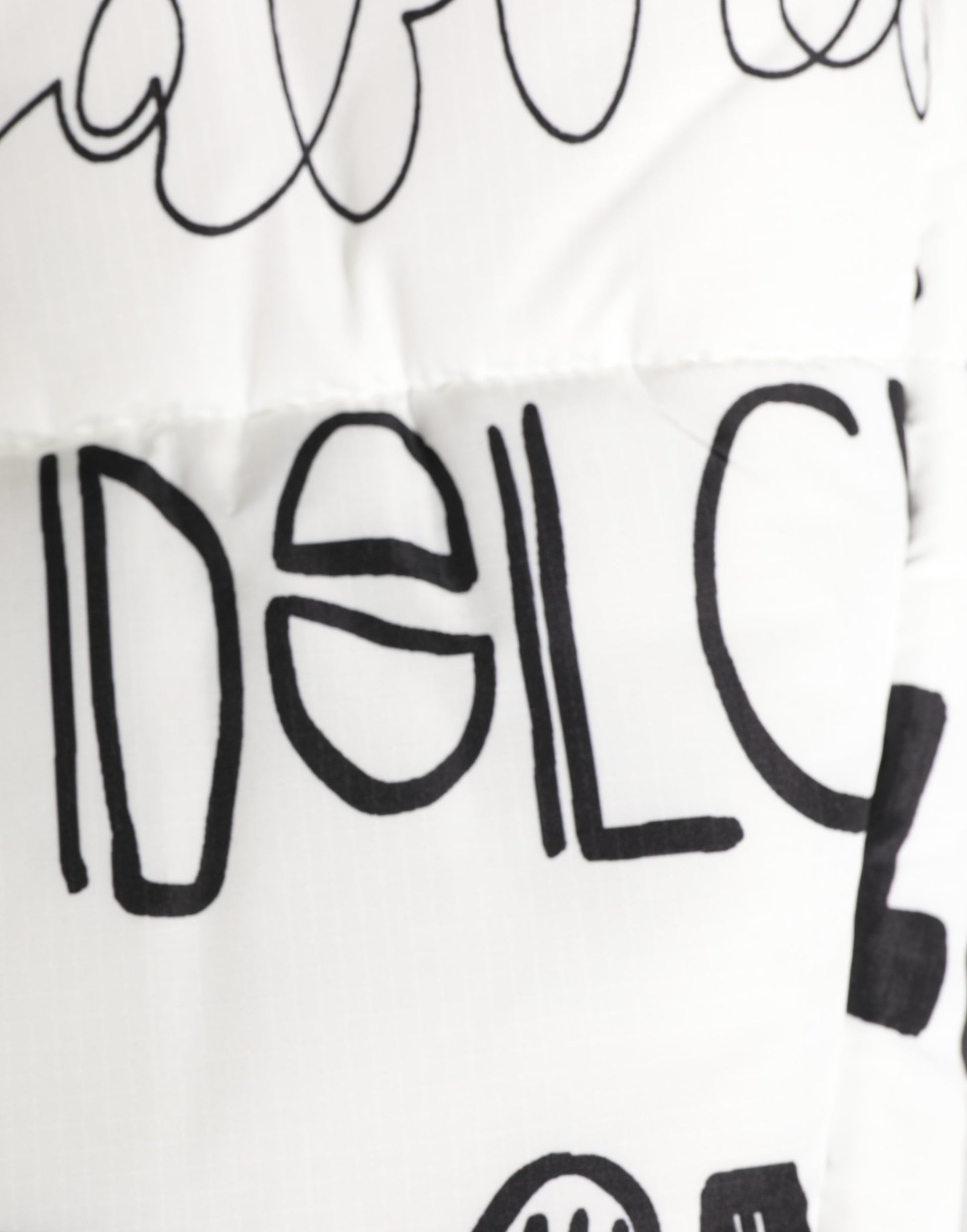 Dolce & Gabbana White Logo Print Whole Head Wrap Capello Hat Curated Luxury Accessories by Orvyn