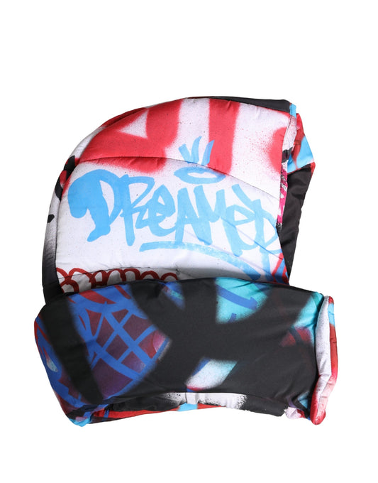 Dolce & Gabbana Multicolor Graffiti Whole Head Wrap Capello Hat Curated Luxury Accessories by Orvyn