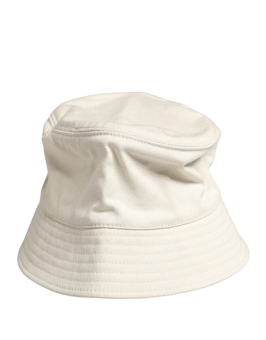 Dolce & Gabbana Men White Cotton Bucket Fisherman Capello Hat Curated Luxury Accessories by Orvyn