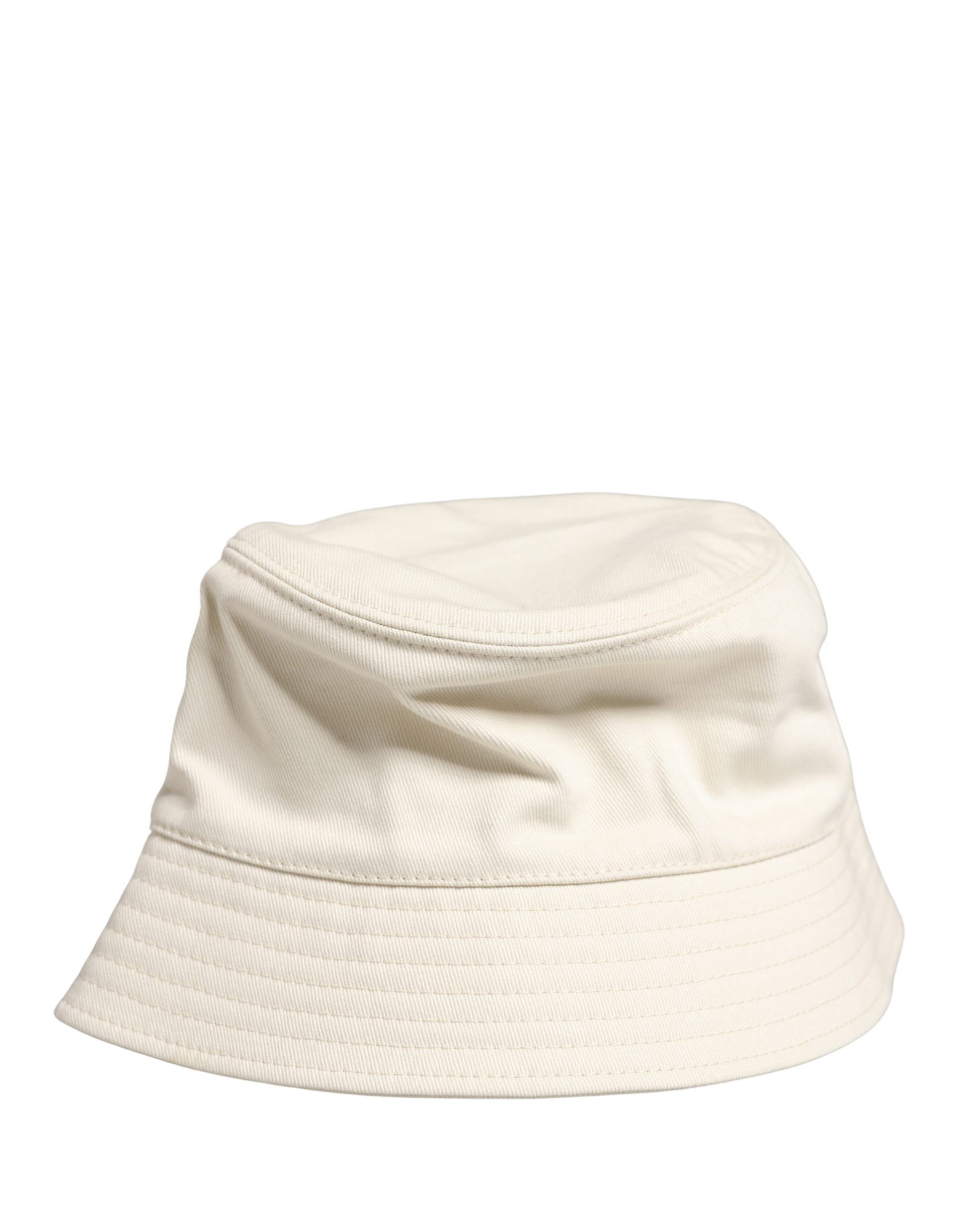 Dolce & Gabbana Men White Cotton Bucket Fisherman Capello Hat Curated Luxury Accessories by Orvyn