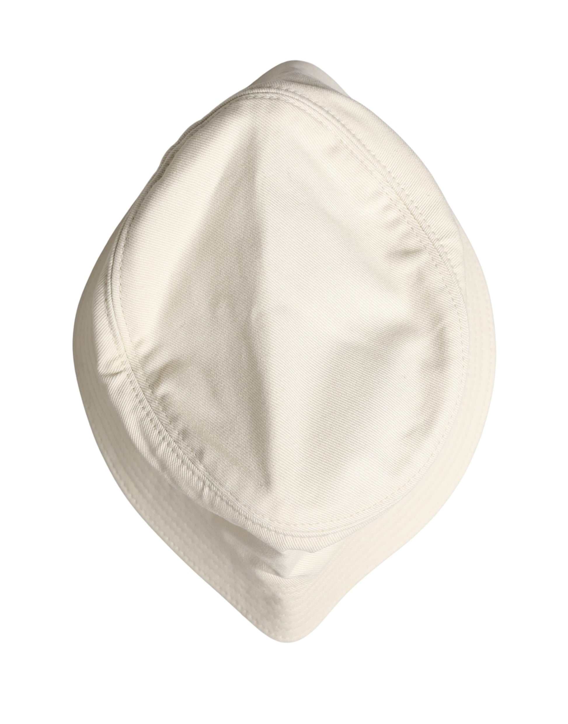 Dolce & Gabbana Men White Cotton Bucket Fisherman Capello Hat Curated Luxury Accessories by Orvyn