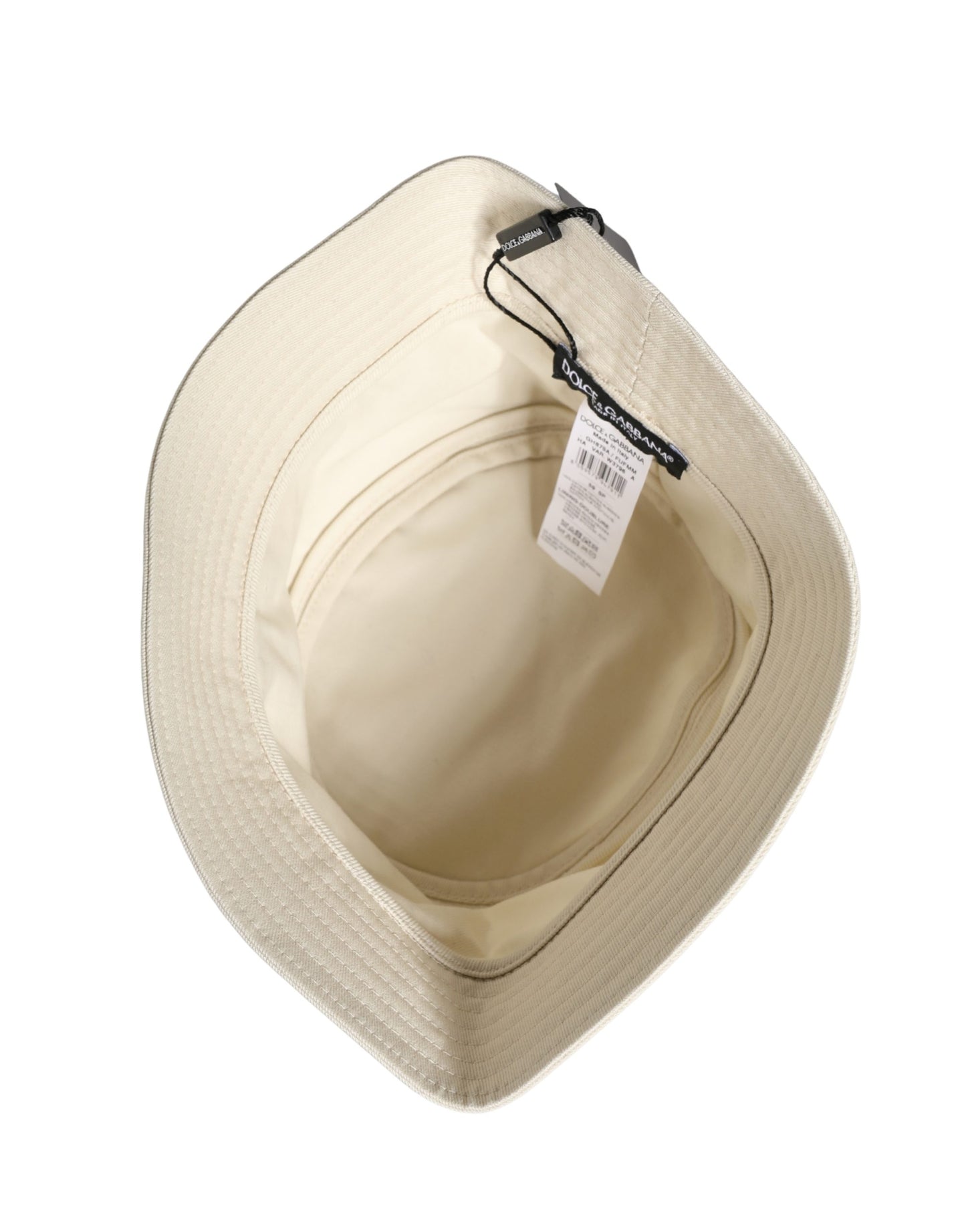Dolce & Gabbana Men White Cotton Bucket Fisherman Capello Hat Curated Luxury Accessories by Orvyn