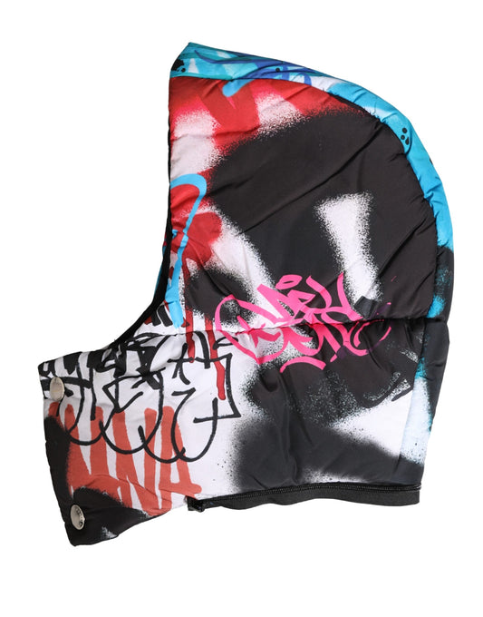 Dolce & Gabbana Multicolor Graffiti Whole Head Wrap Capello Hat Curated Luxury Accessories by Orvyn