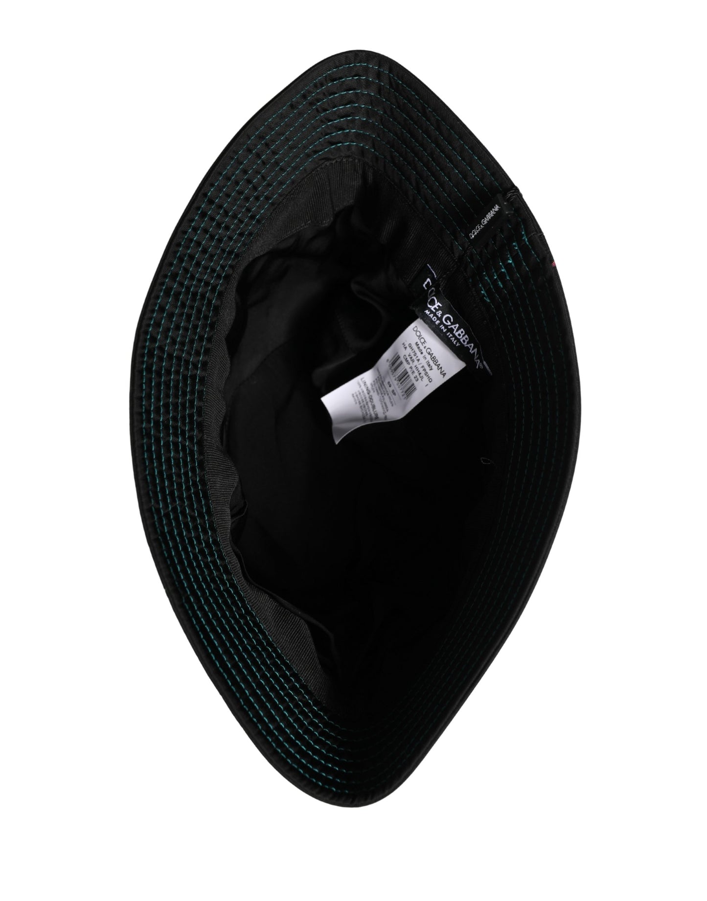 Dolce & Gabbana Men Black Floral Print Nylon Fisherman Cap Hat Curated Luxury Accessories by Orvyn