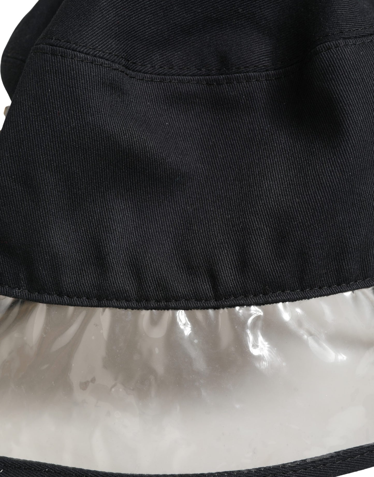 Dolce & Gabbana Black Cotton Plastic Fisherman Bucket Capello Hat Curated Luxury Accessories by Orvyn