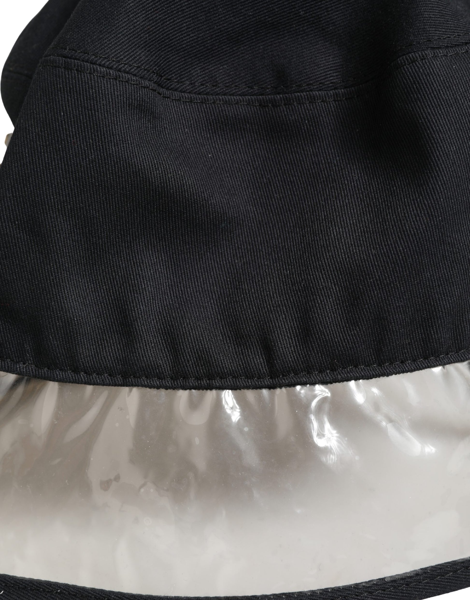 Dolce & Gabbana Black Cotton Plastic Fisherman Bucket Capello Hat Curated Luxury Accessories by Orvyn