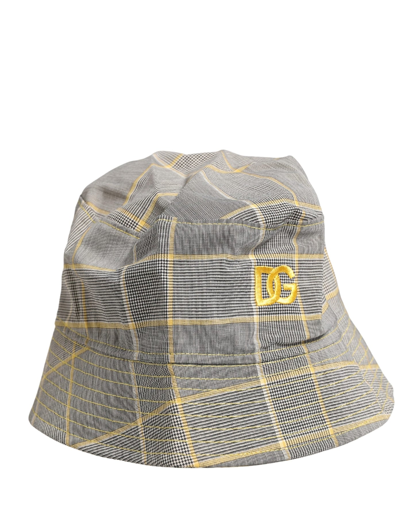 Dolce & Gabbana Men Gray Checkered Bucket Fisherman Capello Hat Curated Luxury Accessories by Orvyn