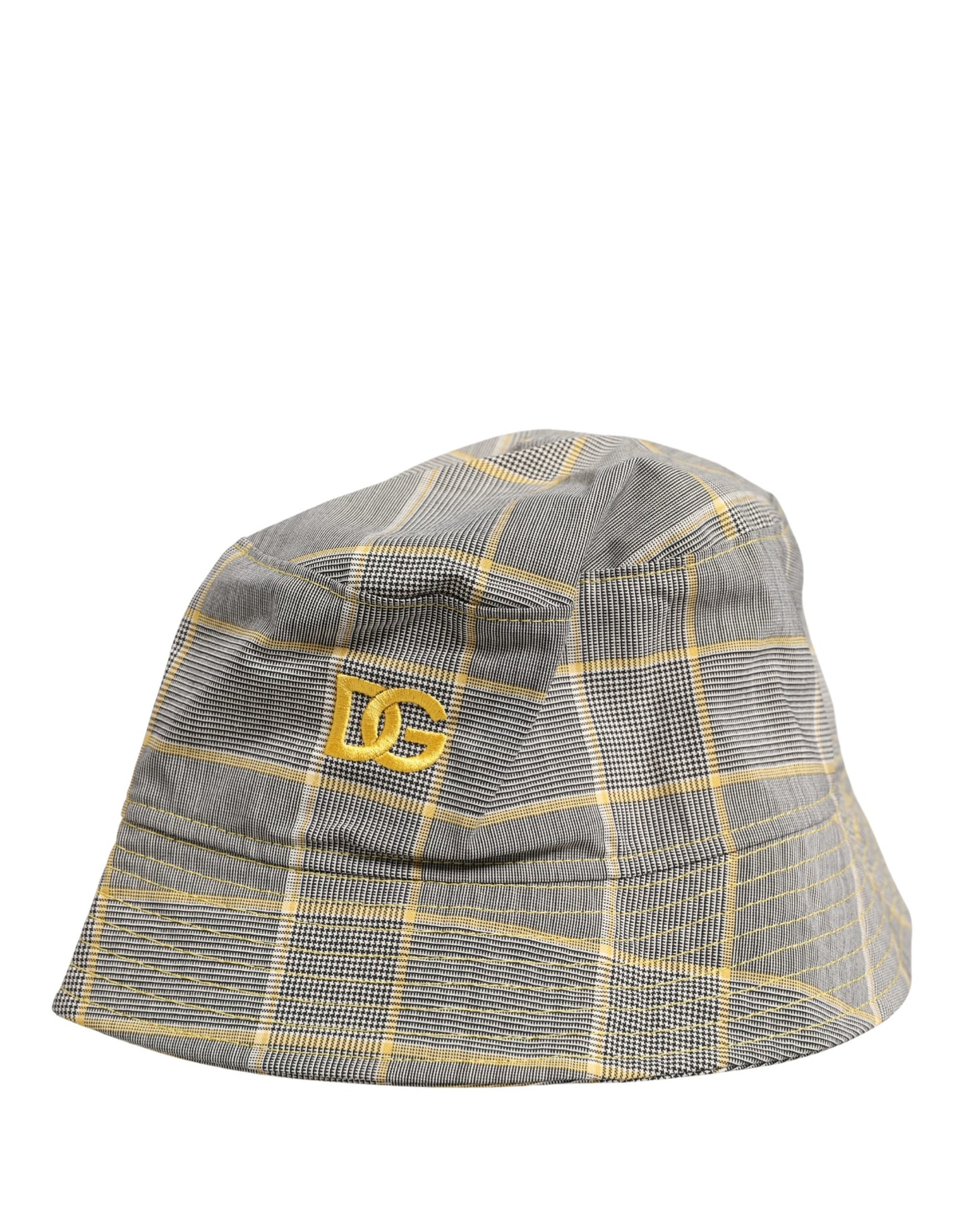 Dolce & Gabbana Men Gray Checkered Bucket Fisherman Capello Hat Curated Luxury Accessories by Orvyn