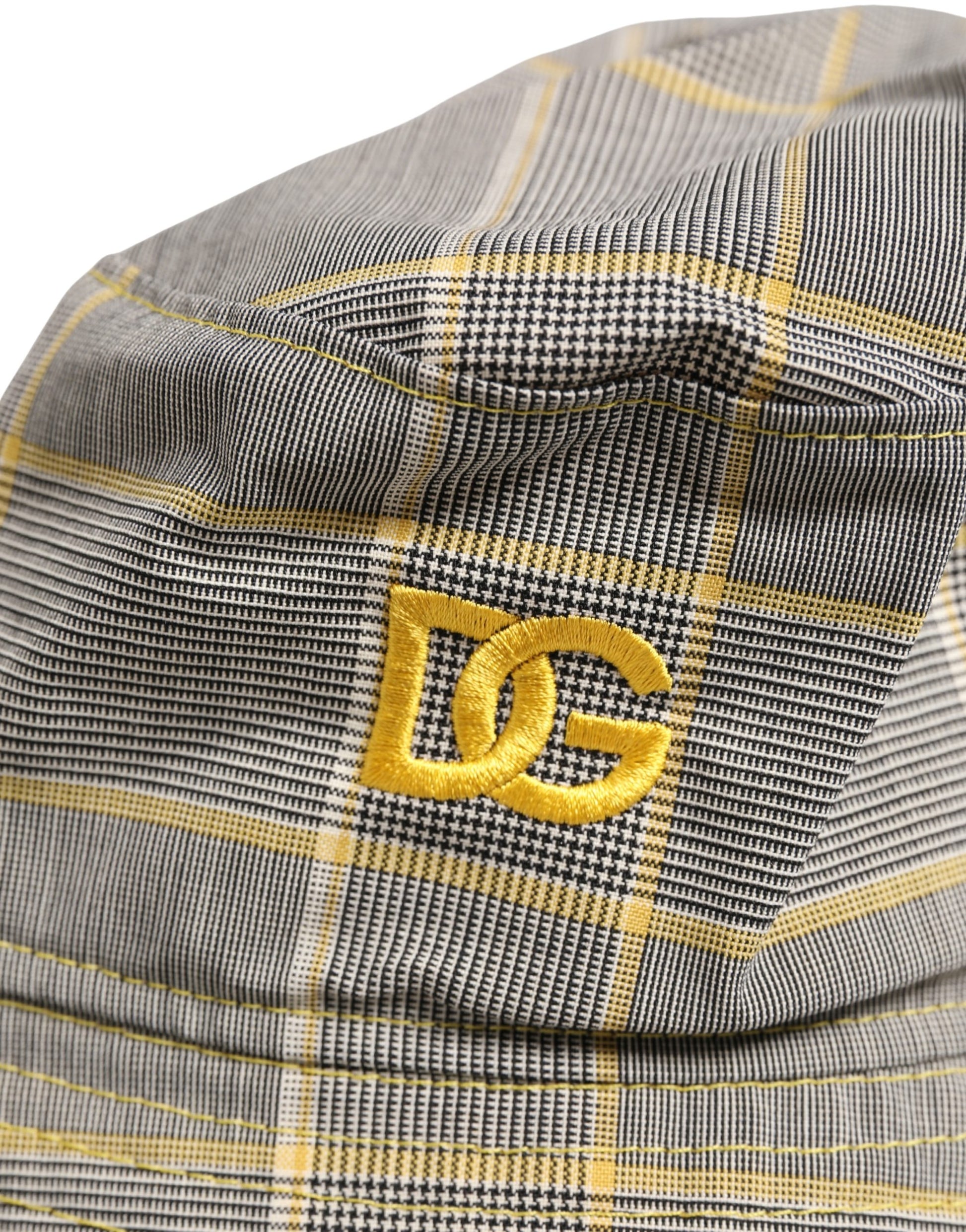 Dolce & Gabbana Men Gray Checkered Bucket Fisherman Capello Hat Curated Luxury Accessories by Orvyn