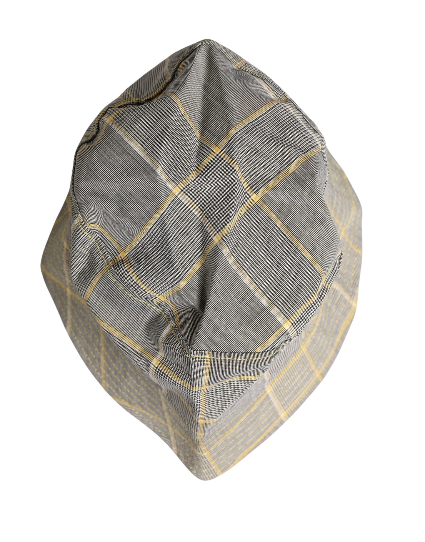 Dolce & Gabbana Men Gray Checkered Bucket Fisherman Capello Hat Curated Luxury Accessories by Orvyn