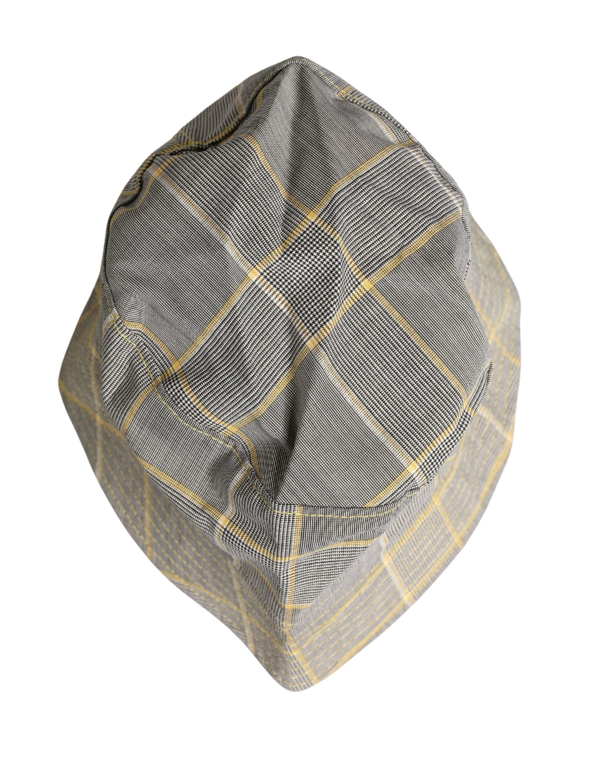 Dolce & Gabbana Men Gray Checkered Bucket Fisherman Capello Hat Curated Luxury Accessories by Orvyn