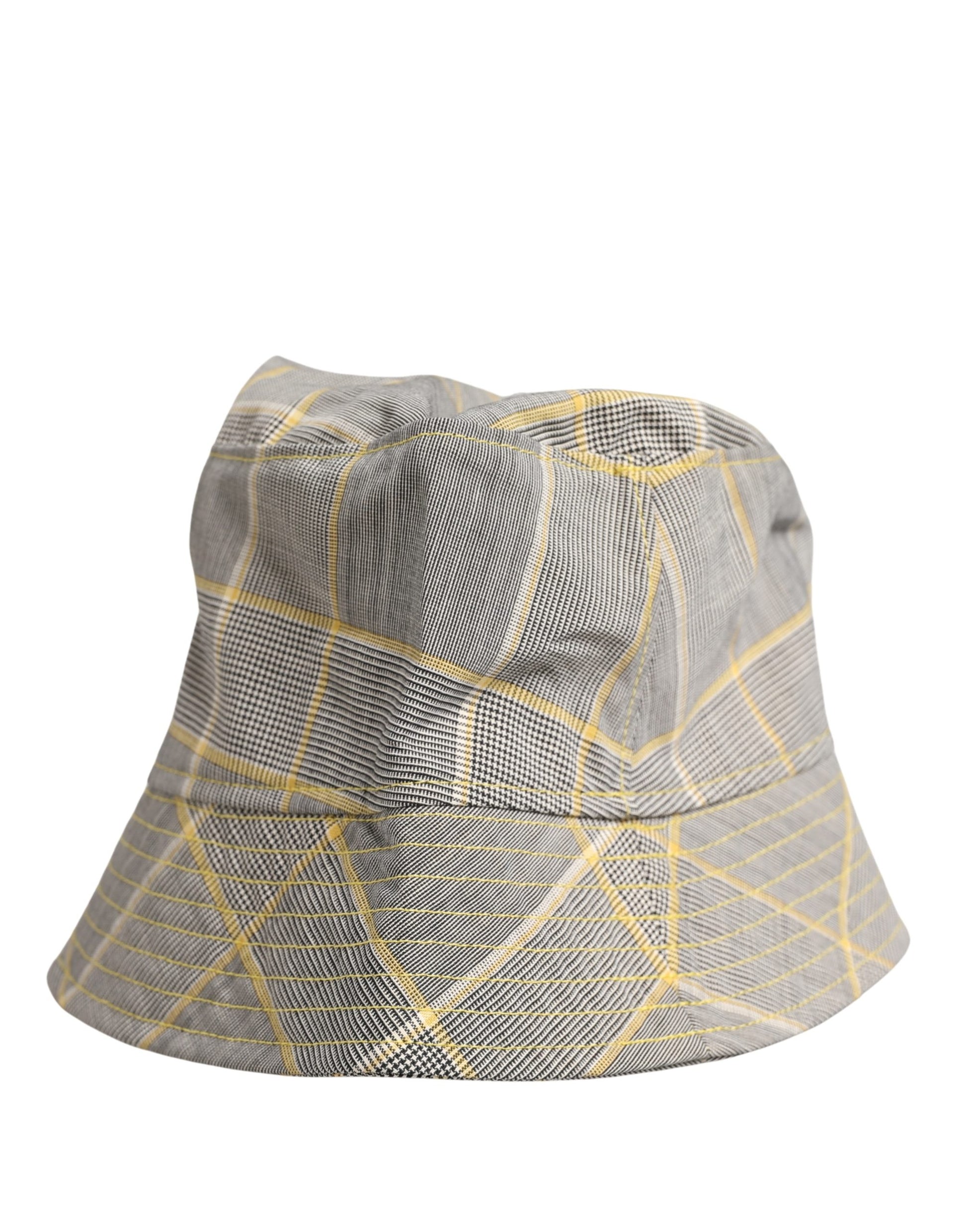 Dolce & Gabbana Men Gray Checkered Bucket Fisherman Capello Hat Curated Luxury Accessories by Orvyn