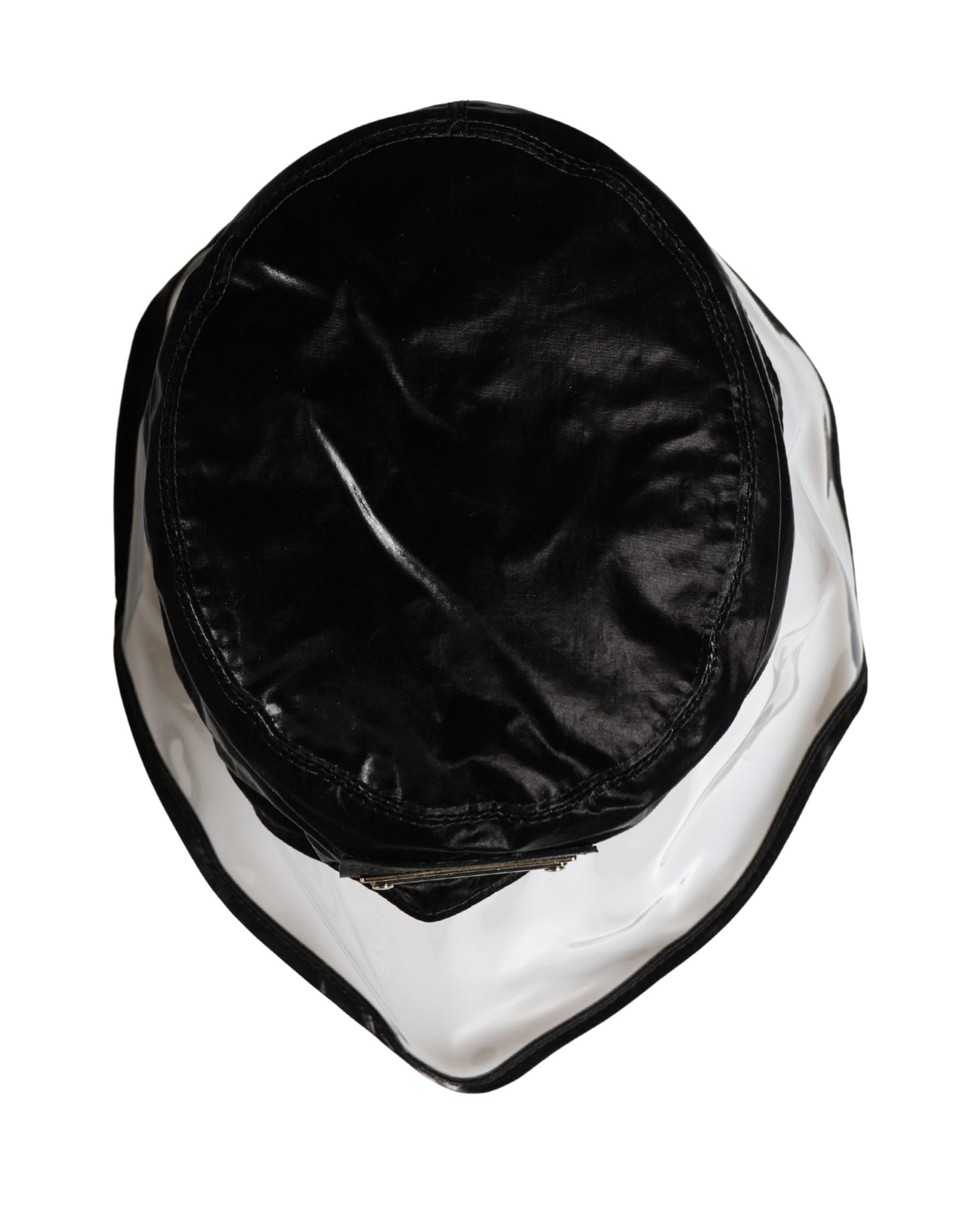 Dolce & Gabbana Black Nylon Plastic Fisherman Bucket Capello Hat Curated Luxury Accessories by Orvyn