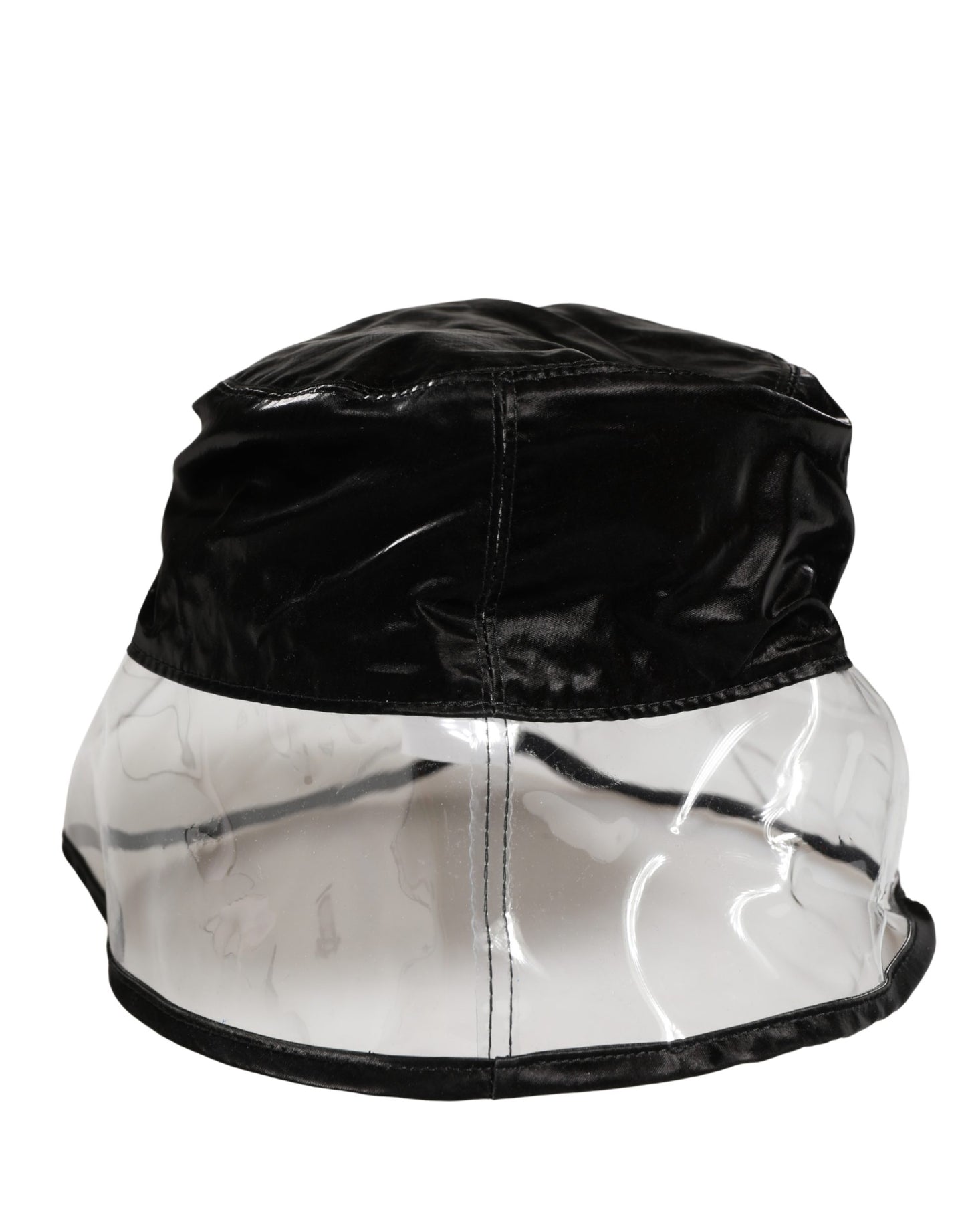Dolce & Gabbana Black Nylon Plastic Fisherman Bucket Capello Hat Curated Luxury Accessories by Orvyn