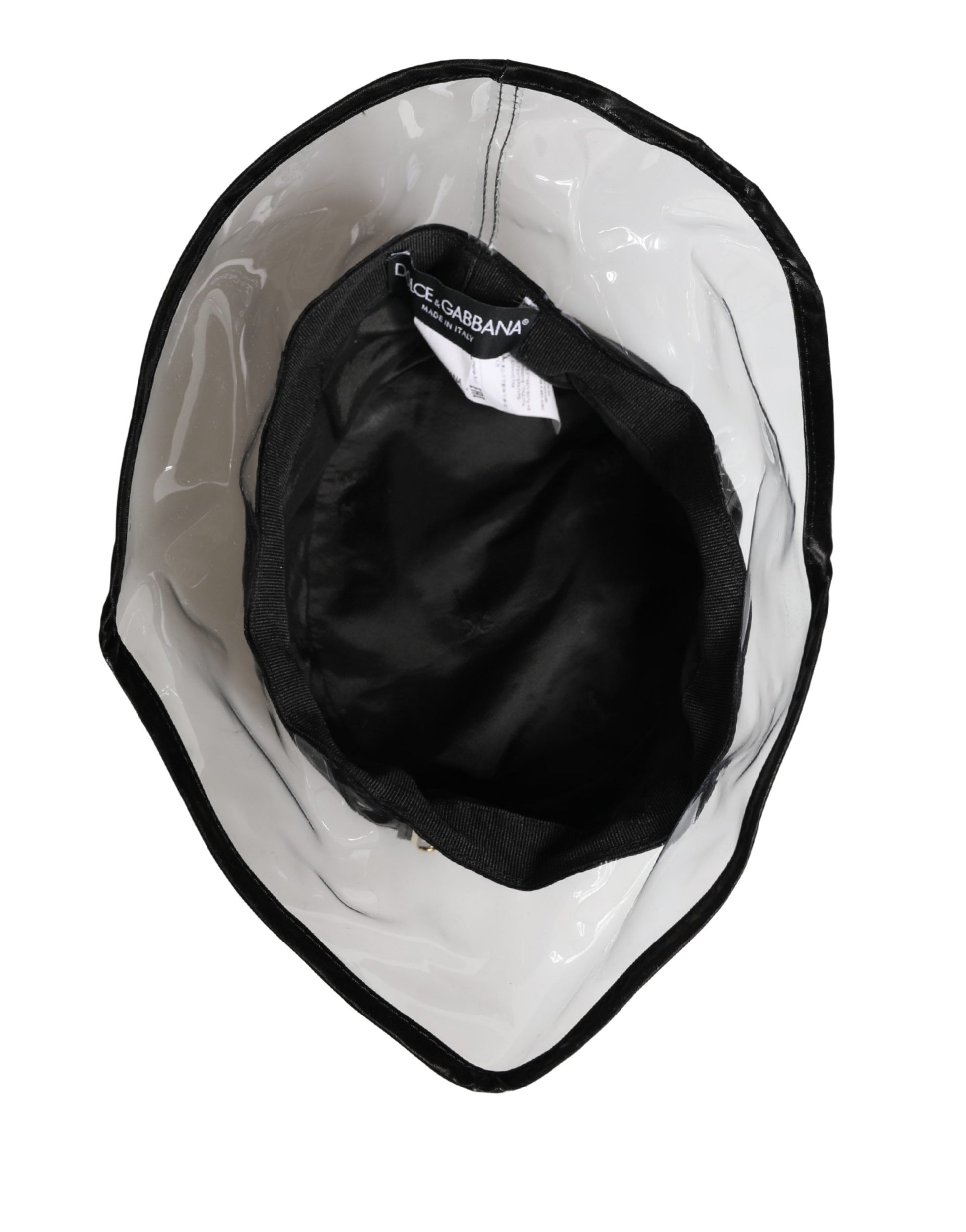 Dolce & Gabbana Black Nylon Plastic Fisherman Bucket Capello Hat Curated Luxury Accessories by Orvyn