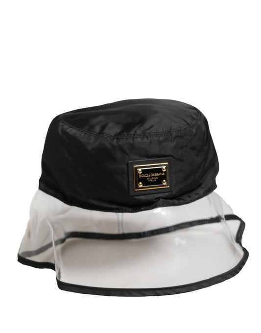 Dolce & Gabbana Men Black Plastic Fisherman Bucket Capello Hat Curated Luxury Accessories by Orvyn