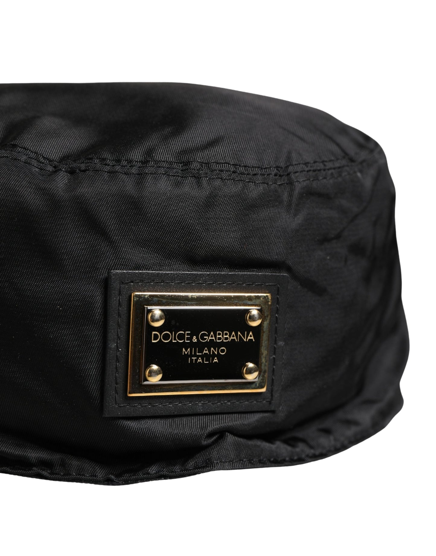Dolce & Gabbana Men Black Plastic Fisherman Bucket Capello Hat Curated Luxury Accessories by Orvyn
