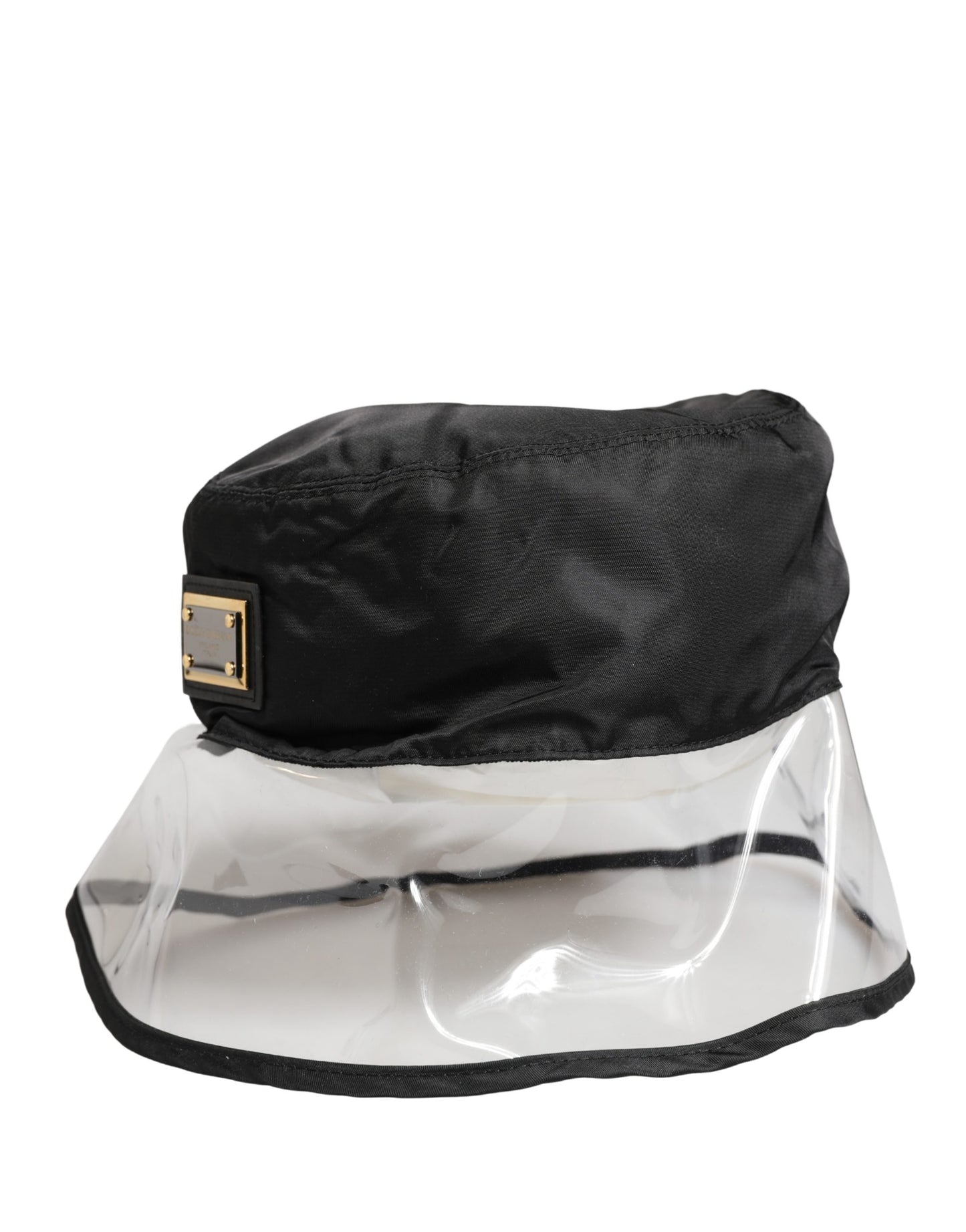 Dolce & Gabbana Men Black Plastic Fisherman Bucket Capello Hat Curated Luxury Accessories by Orvyn